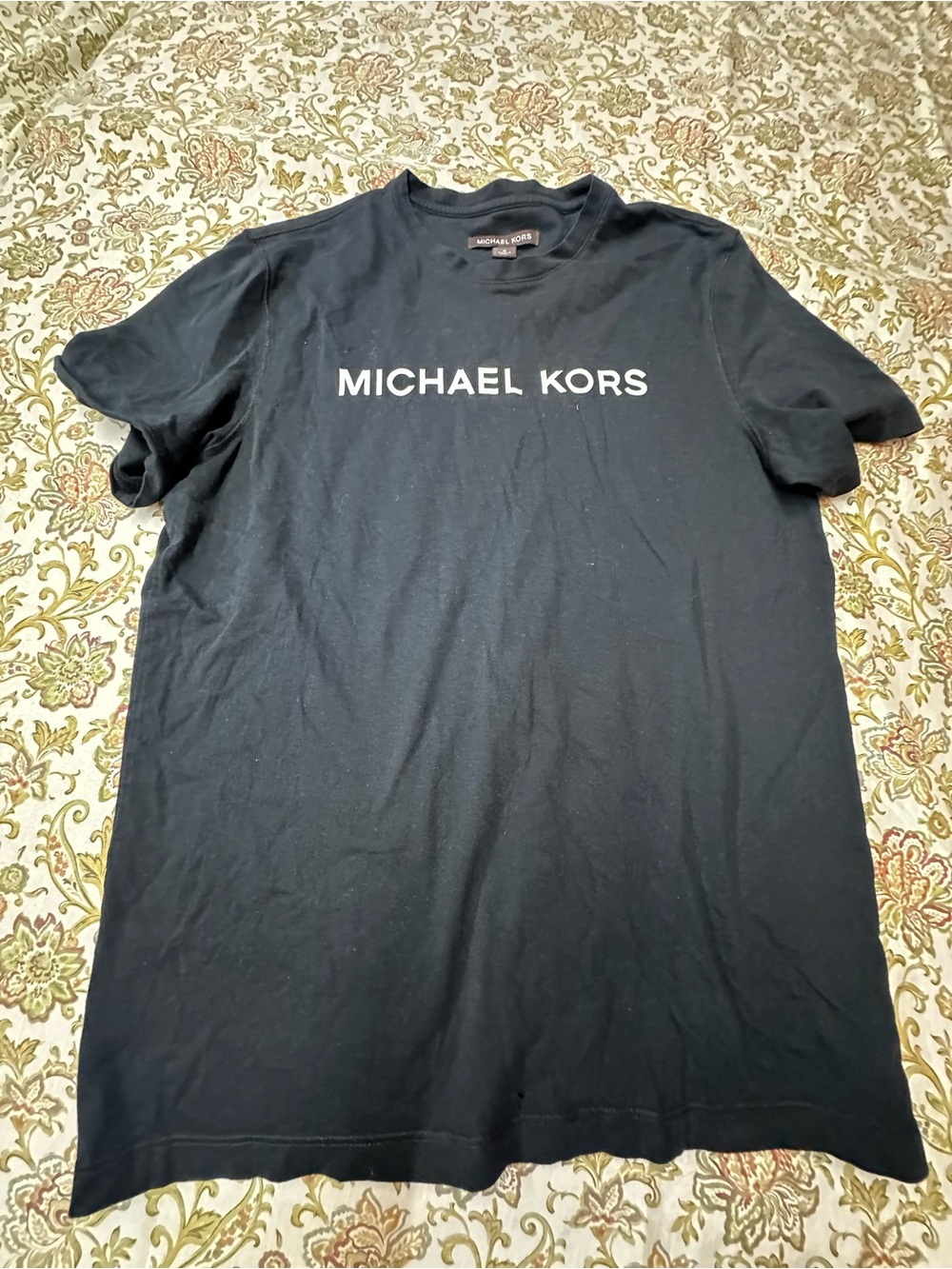 Michael Kors Black Crewneck T-Shirt with White Logo
